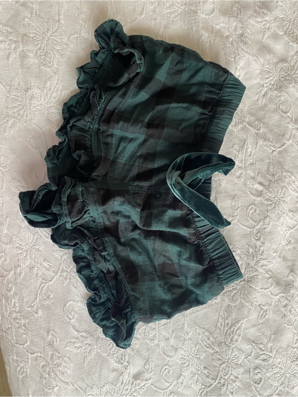 PINK Victoria's Secret Teal and Black Plaid Shorts